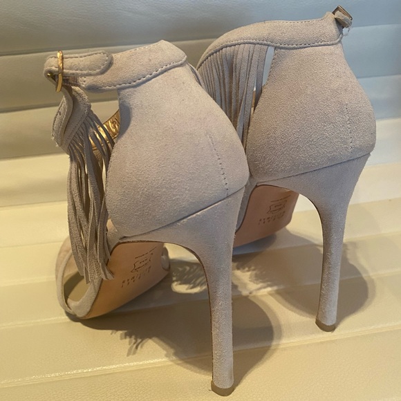 Stuart Weitzman Suede Fringed Stilettos - Picture 9 of 11